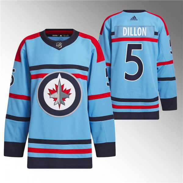 Men%27s Winnipeg Jets #5 Brenden Dillon Light Blue Anniversary Primegreen Stitched Jersey Dzhi